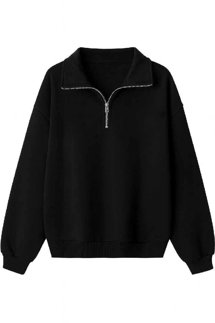 Elegant Half-Zip Fleece Sweatshirt