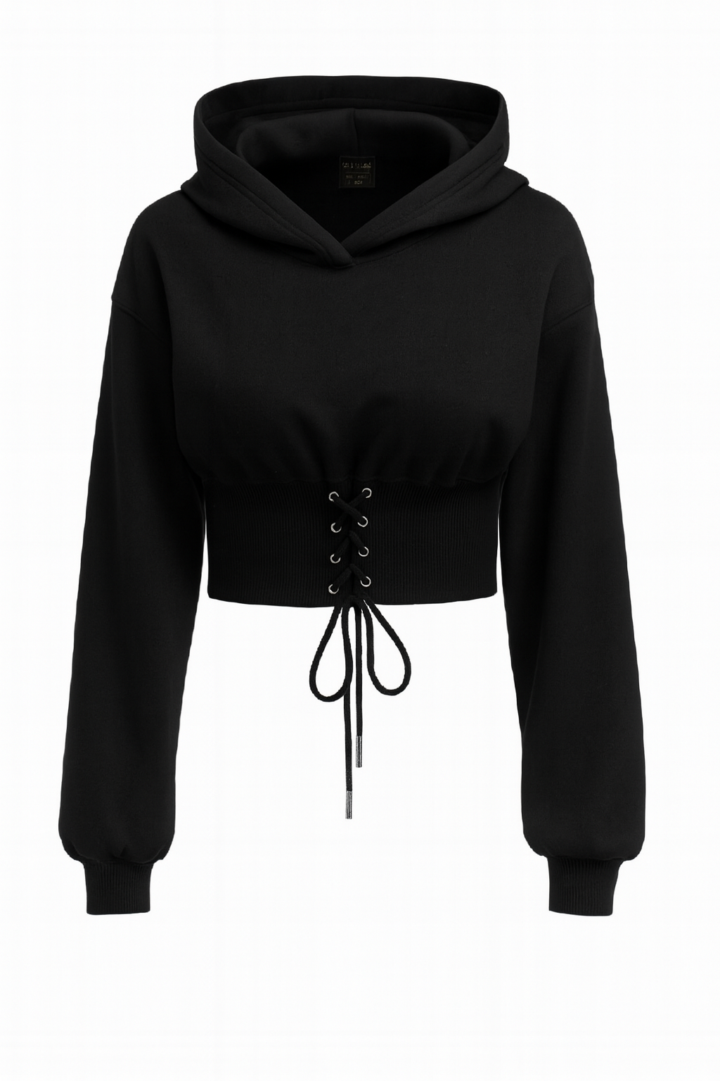 Lace-Up Cropped Hoodie