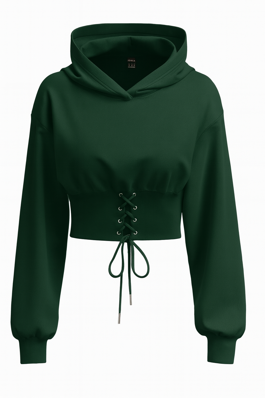 Lace-Up Cropped Hoodie