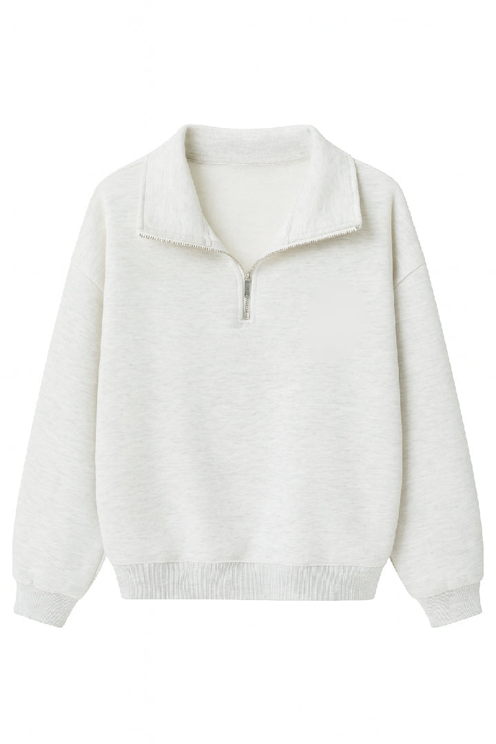 Elegant Half-Zip Fleece Sweatshirt